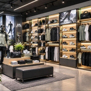 Custom Sportswear Wall Display System with Modular Merchandising 3 sportswear-wall-display-system-retail-store