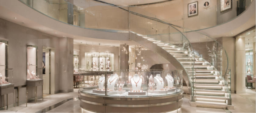 Curved Staircase Display Fixtures