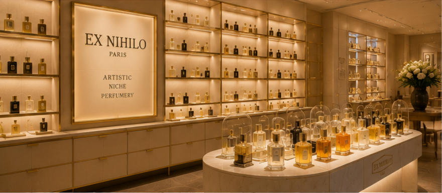 BYREDO central island showcase open display
