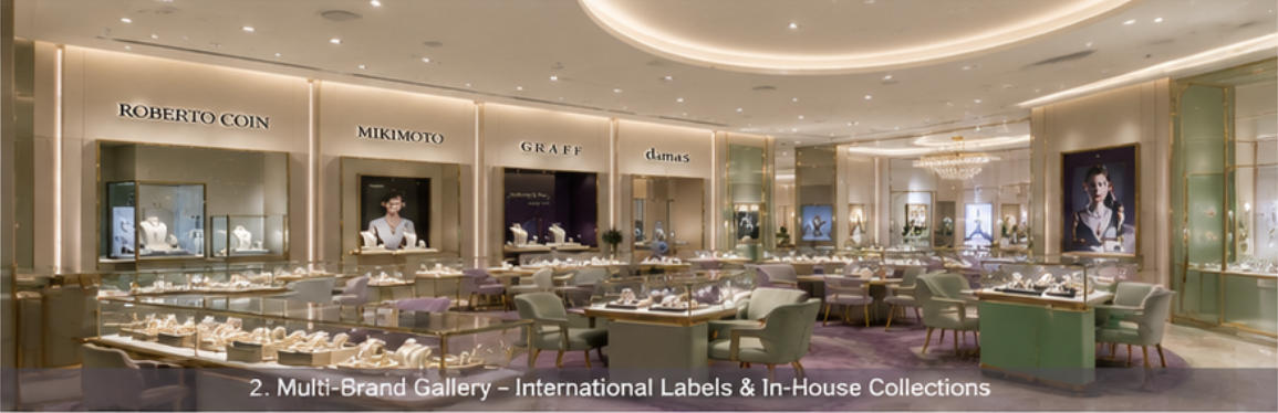 Multi-brand jewelry display Damas flagship