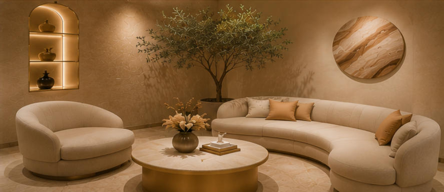 Desert Oasis lounge nook Damas écrin