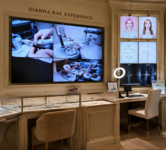 Large screen digital experience jewelry boutique