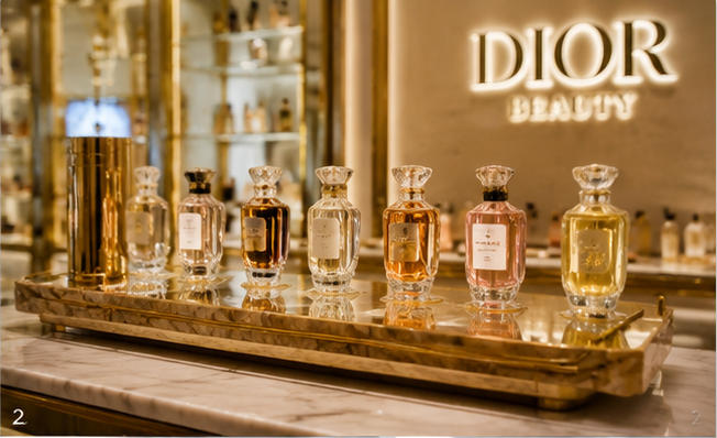 Gilded Marble Fragrance Displays