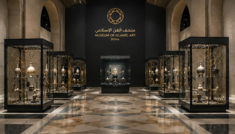 Islamic Geometric Artifact Cabinets