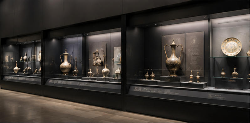 Black Steel Museum Vitrines