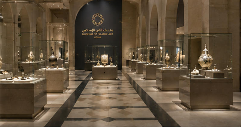 Museum full interior panorama