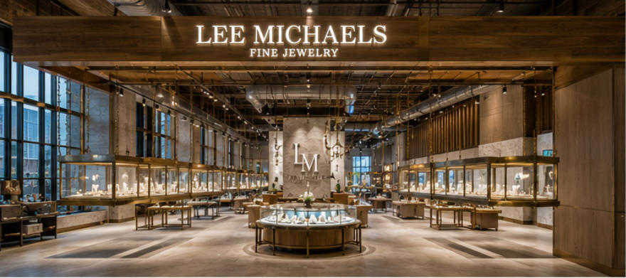 Brass Suspended Jewelry Cabinets high ceiling