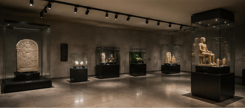 Louvre micro cement wall display system minimalist