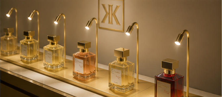 Maison Francis Kurkdjian fragrance experience bar tasting display