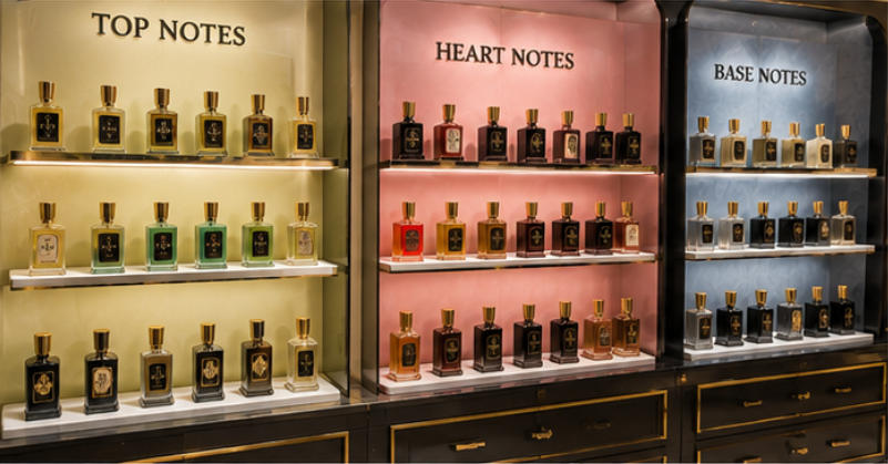 Parfums Uniques fragrance note showcase themed zone