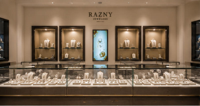 Razny in-house jewelry display cabinets