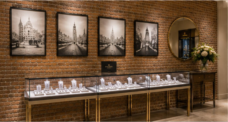 Razny vintage brick interior display system