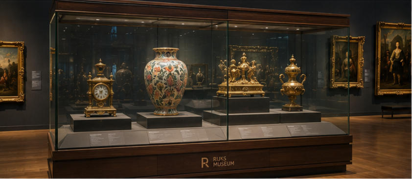 Rijks museum low-reflection glass art display cabinets
