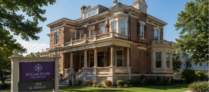 Krug Mansion historic exterior Sugar Plum Fine Jewelry