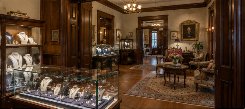 time-travel immersive historic jewelry boutique