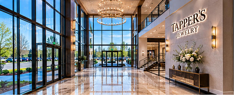 35ft glass curtain wall foyer