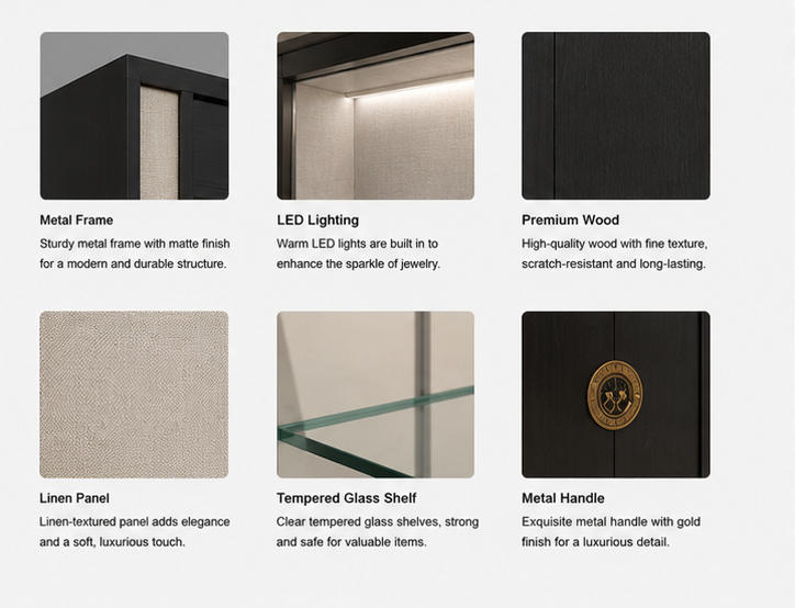 Material & Craft Detail of Wood Jade Display Wall