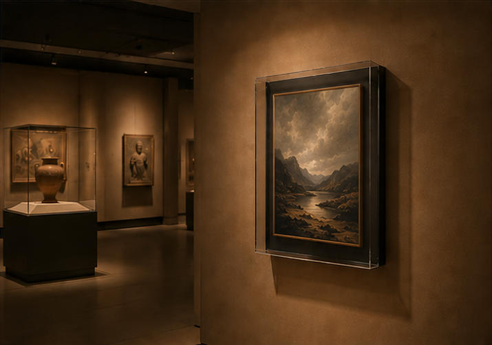 On-site Installation Effect of Frameless Glass Wall Museum Case