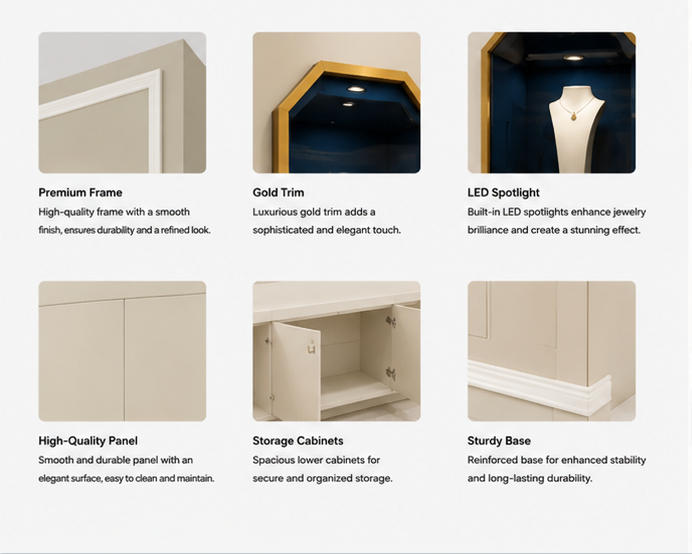 Material & Craft Close-up of Octagon Gold Niche Wall