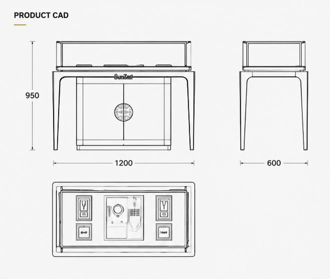 Jewelry Chinese Style Wood Display Counter CAD Drawing