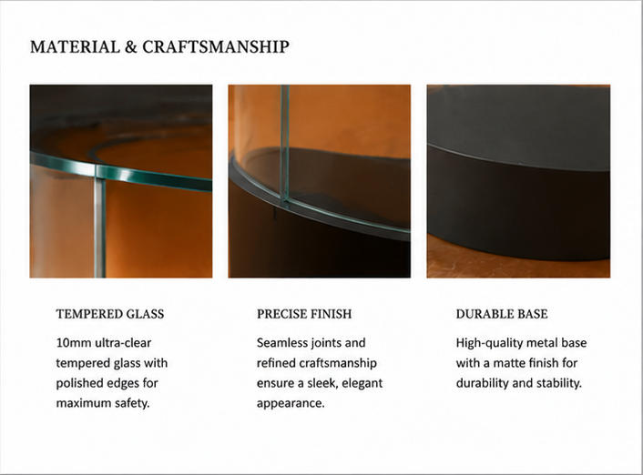 Arc Curved Glass & Base Material Close-up of Wall Museum Display Case