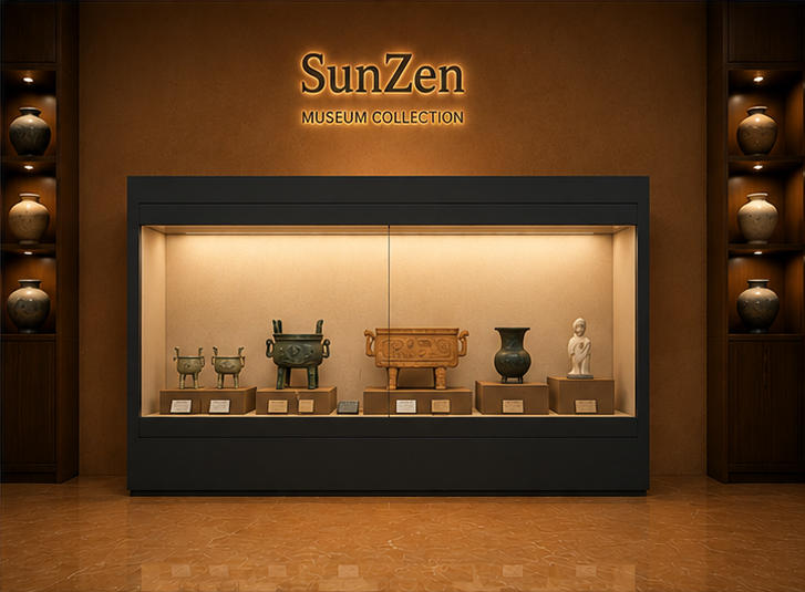 On-site render recessed wall artifact cabinet fabric lined museum case wall mount heritage booth installed inside art gallery
