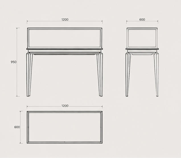 Jewelry Tall Glass Top Display Table CAD Structural Drawing