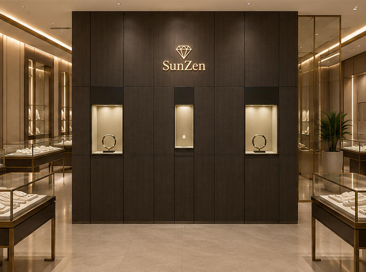 Real Installation Shot In Modern Luxury Jade Boutique