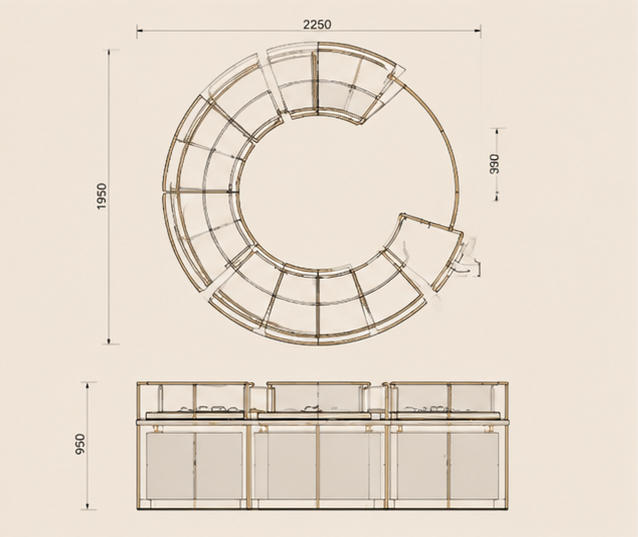 Modular Circular Splicing Structure CAD Drawing