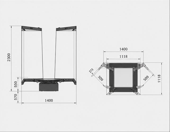 Dual Wing Hydraulic Structure CAD Drawing