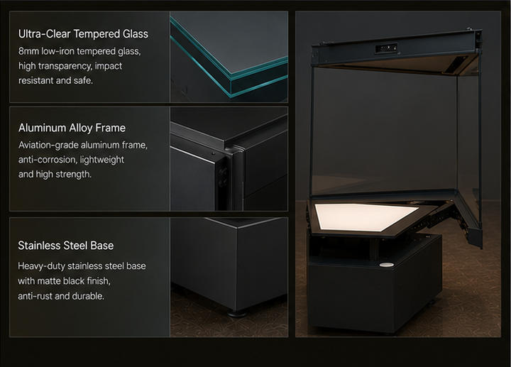 Museum Display Cabinet Material and Hydraulic Detail