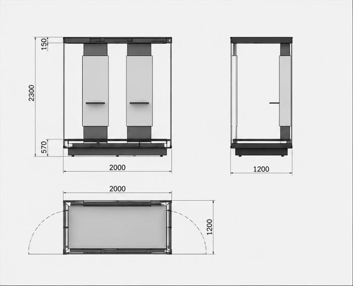 Dual Wing Hydraulic Mechanical CAD Drawing