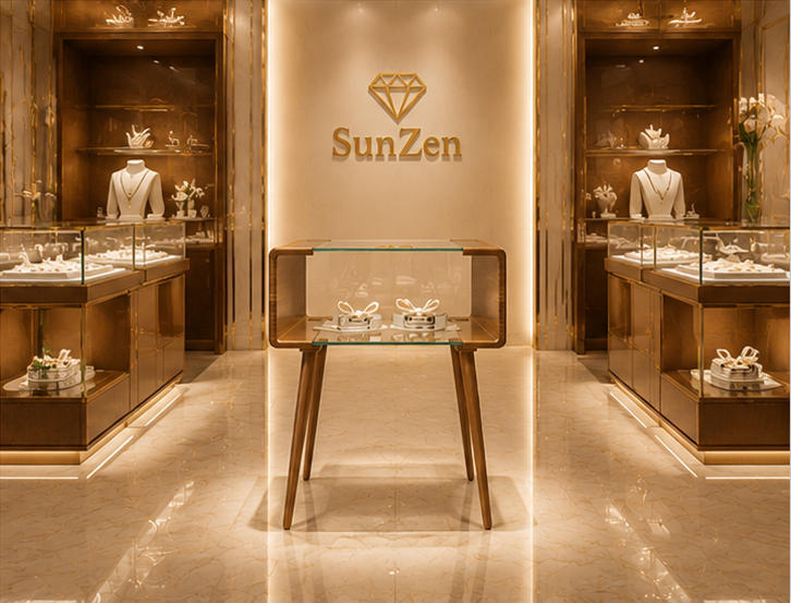 Real Installation Shot In Nordic Minimalist Fashion Jewelry Boutique Corner Zone