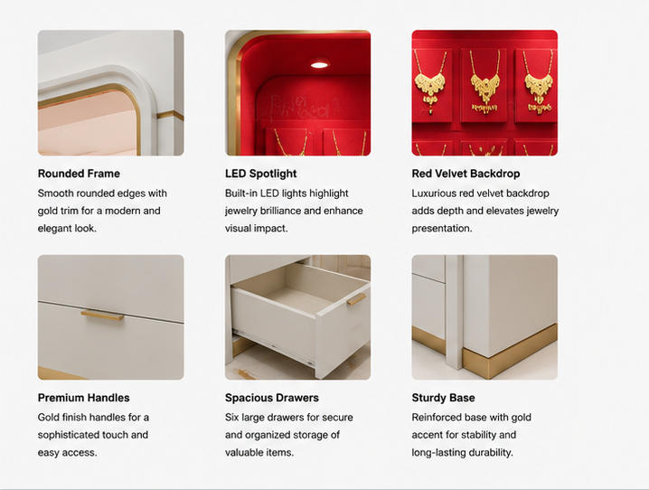 Material & Craft Close-up of Red Velvet Curved Gold Wall Cabinet