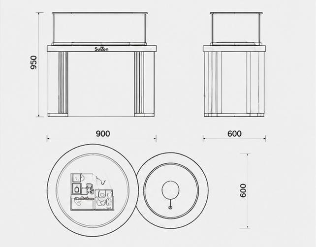 Jewelry Two-Piece Marble Round Display Table Set CAD Drawing