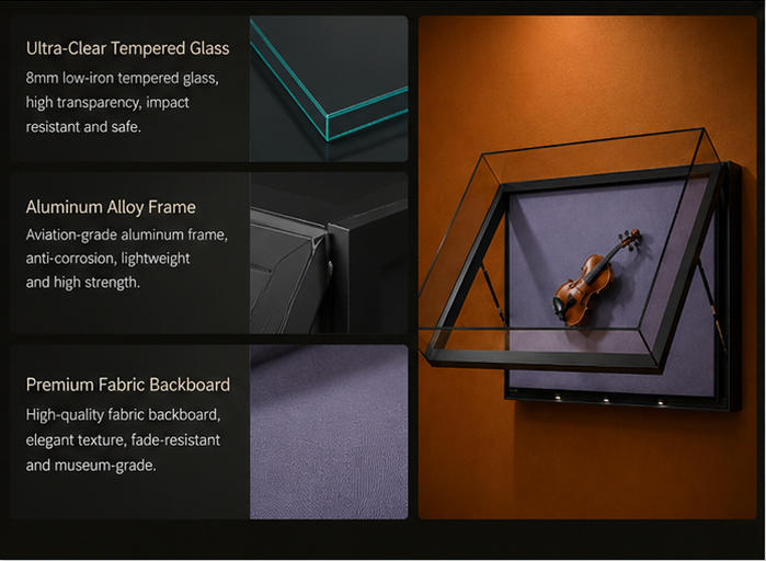 Wall Museum Display Case Material & Hydraulic Component Close-up