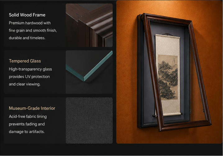 Solid Wood Frame & Scroll Placement Structure Close-up