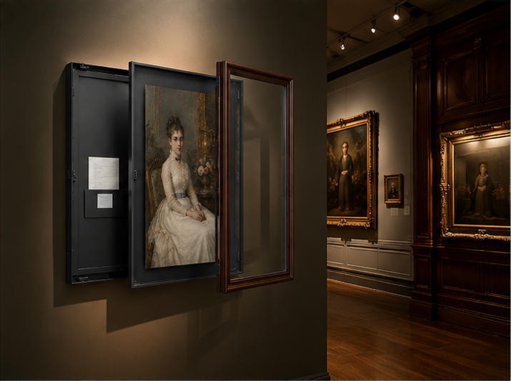 On-site Installation Shot Of Museum Wall Display Case In Traditional Chinese Art Gallery