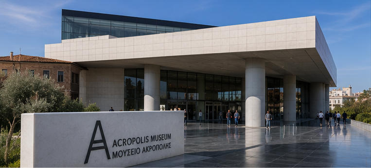Minimal museum showcase with frameless transparent glass