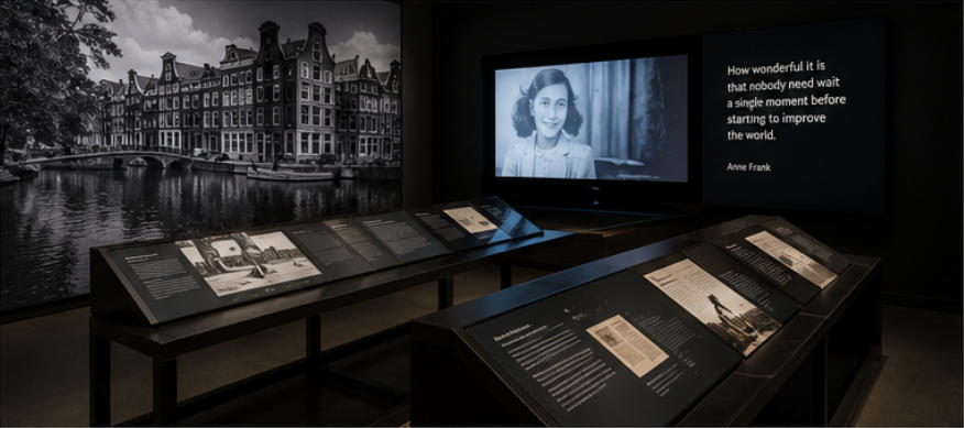 Anti-reflection history displays for vintage wall photographs