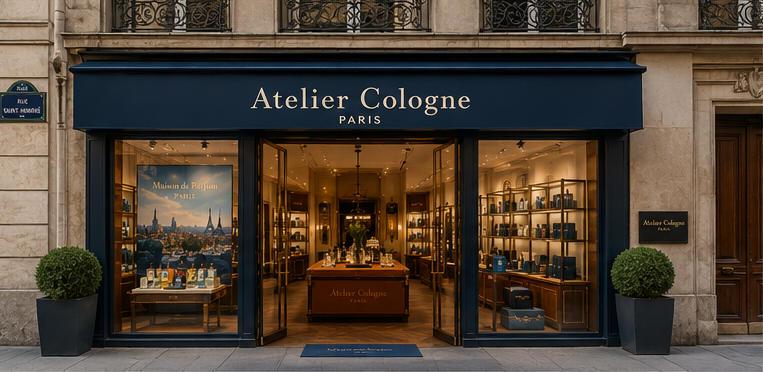 Full panoramic 110㎡ French Travel-Themed Citrus Perfume Boutique Layout