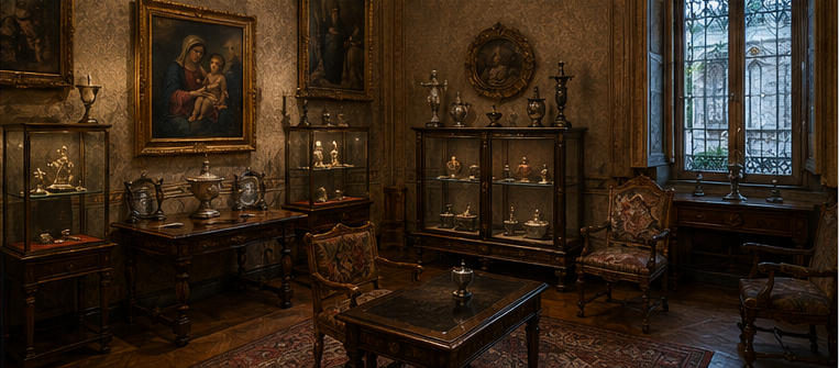Italian villa exhibit unit for mansion quiet rest lounges
