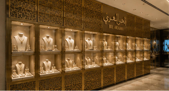 Arab metal jewel case for central calligraphy gallery