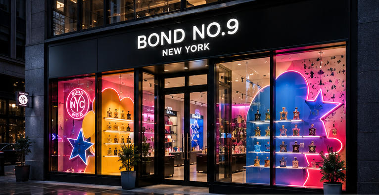 Full 150㎡ pop art urban fragrance store interior New York