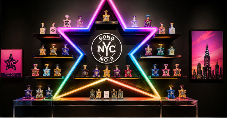 Pop art lacquer cabinets bold high-gloss metal for city perfume lines
