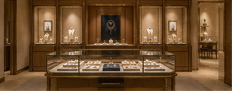 Brass archive cabinet for historical jewelry archive zones