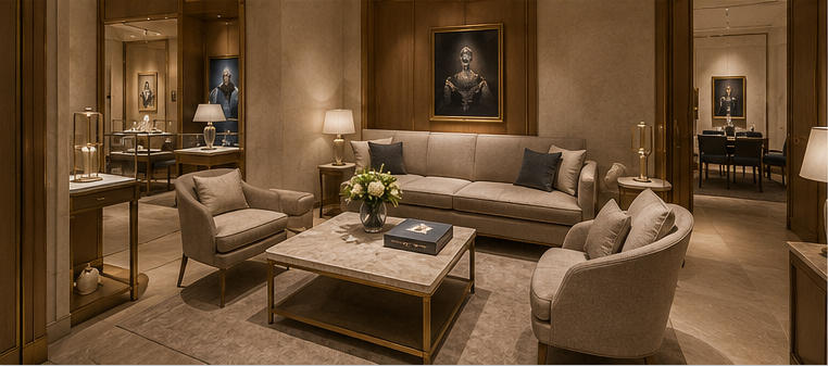 Warm museum unit for private VIP high-jewel salons