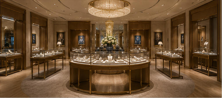 Paris art showcase for flagship entrance window display