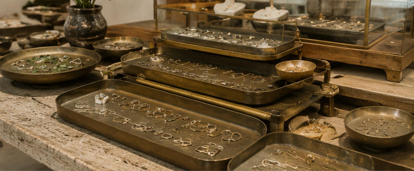 Spacious open brand counters mixed independent jewelry lines