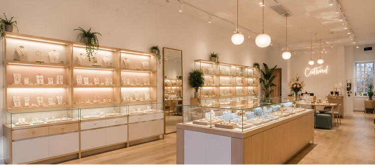 Dainty jewelry display cabinet for tiny delicate accessories